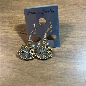 Gold and Silver Cat Earrings